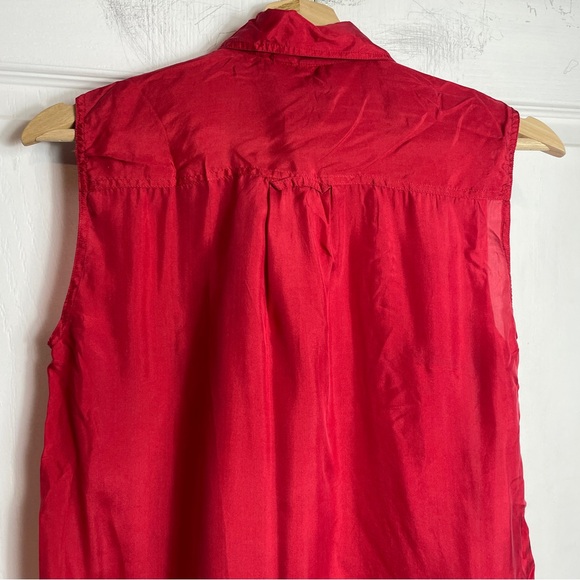 90s Sleeveless SILK Blouse - Picture 4 of 8